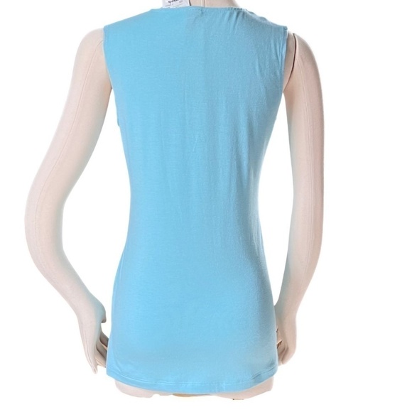 Sleeveless Blue Bohemian Tank Top With Inset Crochet Medallion Size Larg… - Picture 8 of 9